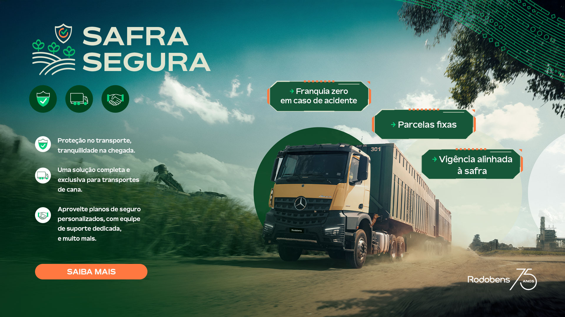 Rodobens lança Seguro de Transporte de Cana com foco na proteção da safra